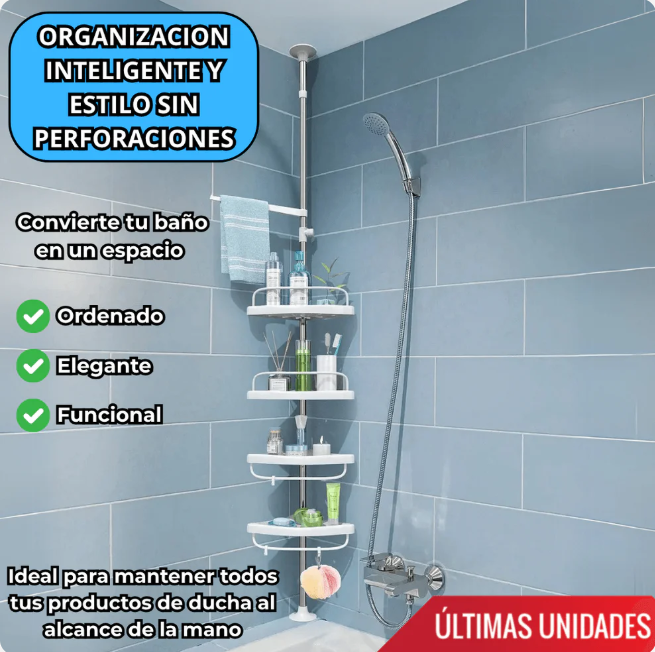 Organizador Esquinero Ajustable – ¡Adíos Al Caos En Tu Bano!