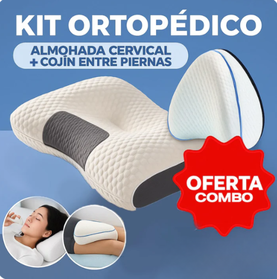 OrtoRelax™ – Almohada Ortopédica + ¡Cojín de Regalo!