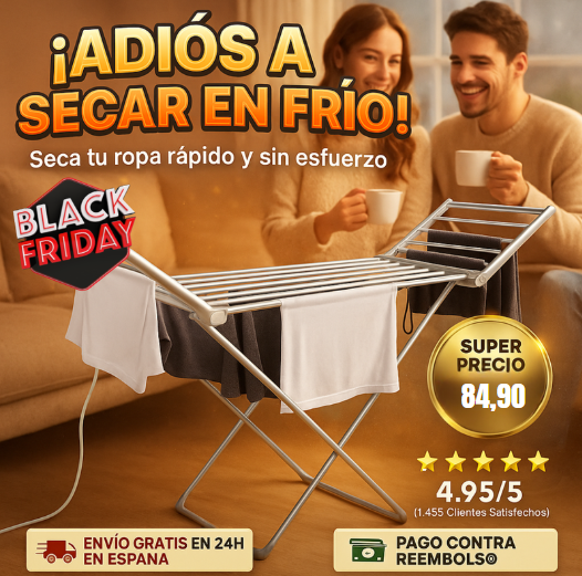 HeatDry Inox™ – El Tendedero Eléctrico Que Seca Ropa en Minutos 🔥