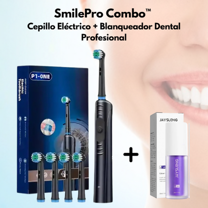 SmilePro Combo™ – Cepillo Eléctrico + Blanqueador Dental Profesional 🦷
