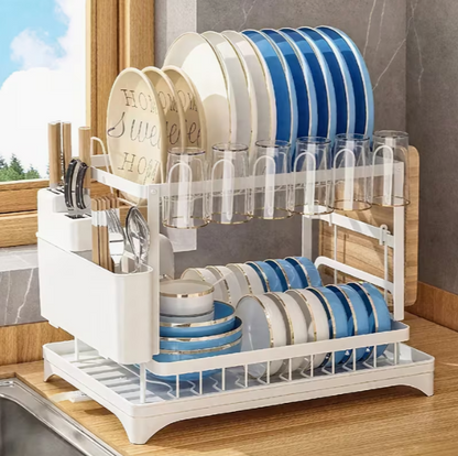 Escurridor Premium de Acero Inoxidable Blanco – Organización Máxima en Cualquier Cocina ✨