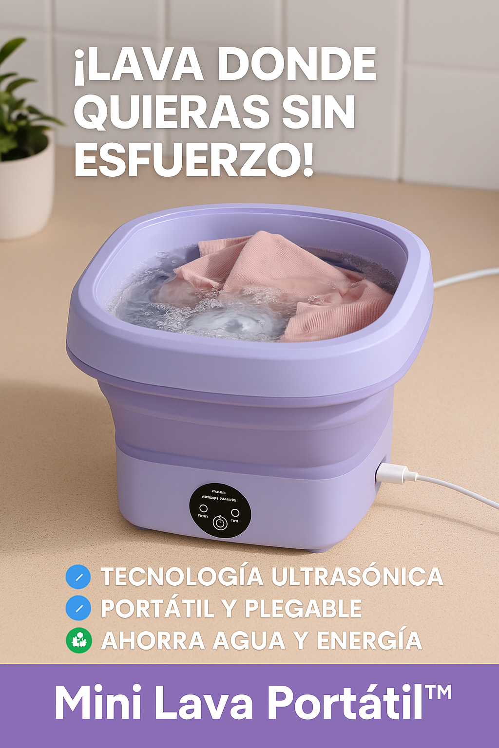 LavaFácil Compacta – Mini Lavadora Portátil con 50% de Descuento por Tiempo Limitado 🚀