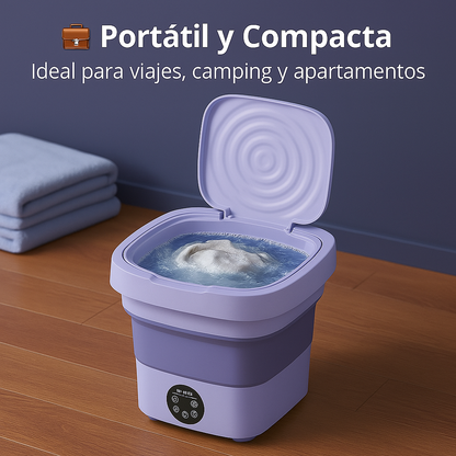 Mini Lavadora Portátil Plegable – ¡Lava, Seca y Ahorra en Grande!