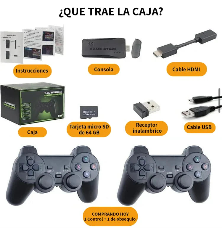 Game Stick Retro™ – El Mejor Regalo de Navidad para Revivir la Magia del Pasado 🎄🎮