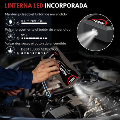 EnergyMax™ – Arrancador de batería portátil con 11.000 mAh