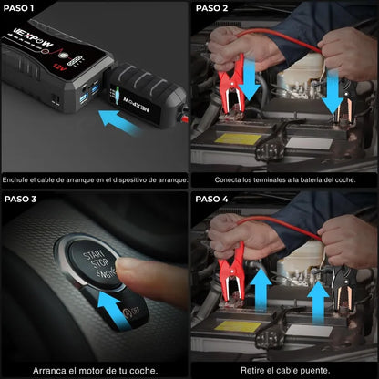 EnergyMax™ – Arrancador de batería portátil con 11.000 mAh