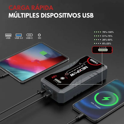 EnergyMax™ – Arrancador de batería portátil con 11.000 mAh