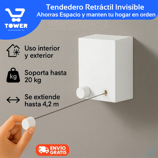 Tendedero Retráctil SmartDry™ – La solución moderna para secar sin ocupar espacio.