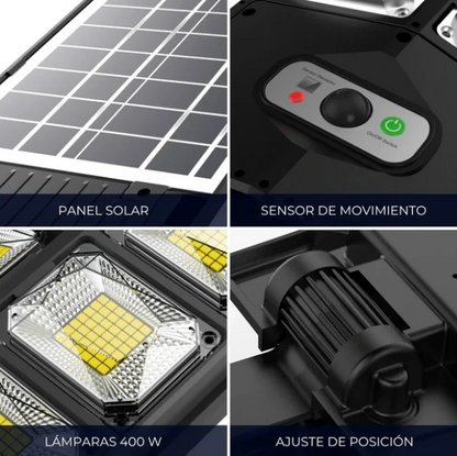 Ecosolar Max™ – Lámpara Solar Exterior (¡Ilumina Gratis Para Siempre!) + 🎁 Regalo Exclusivo: 1X Linterna Táctica Profesional